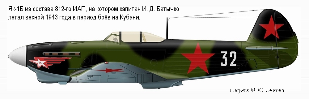 Як-1Б капитана И. Д. Батычко. 812-й ИАП, весна 1943 г.
