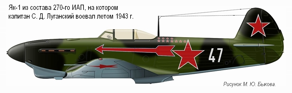 Як-1Б капитана С. Д. Луганского, лето 1943 г.