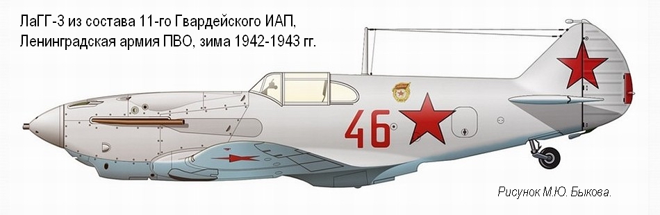 ЛаГГ-3 из состава 11-го Гвардейского ИАК, зима 1942-1943 гг.