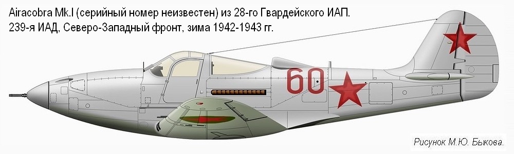 'Аэрокобра 'MkI из состава 28-го Гвардейского ИАП, зима 1942-1943 гг.
