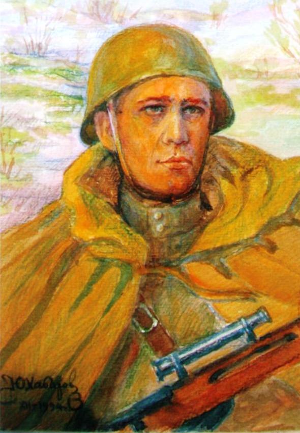 Портрет снайпера В. М. Безголосова.