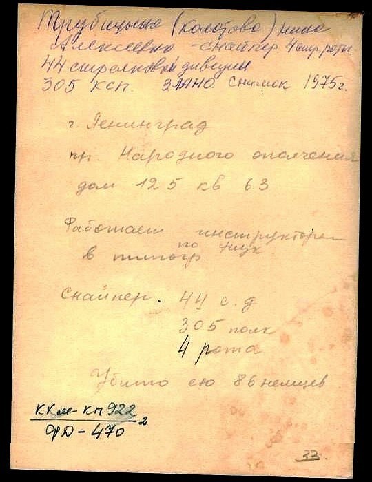 Из материалов послевоенных лет о Н. А. Колотовой